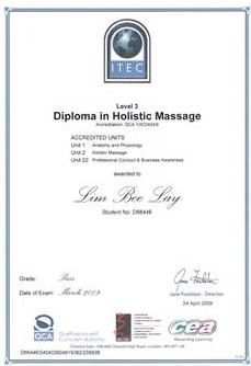 ITEC holistic massage