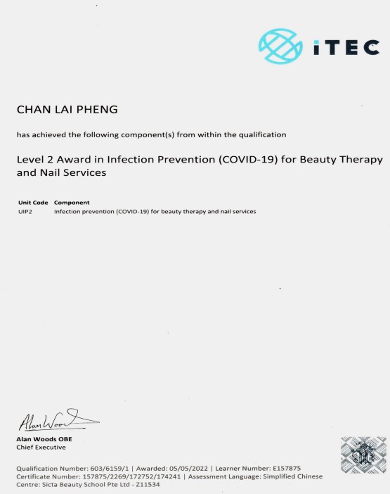 ITEC Covid infection prevention Beauty - Libby